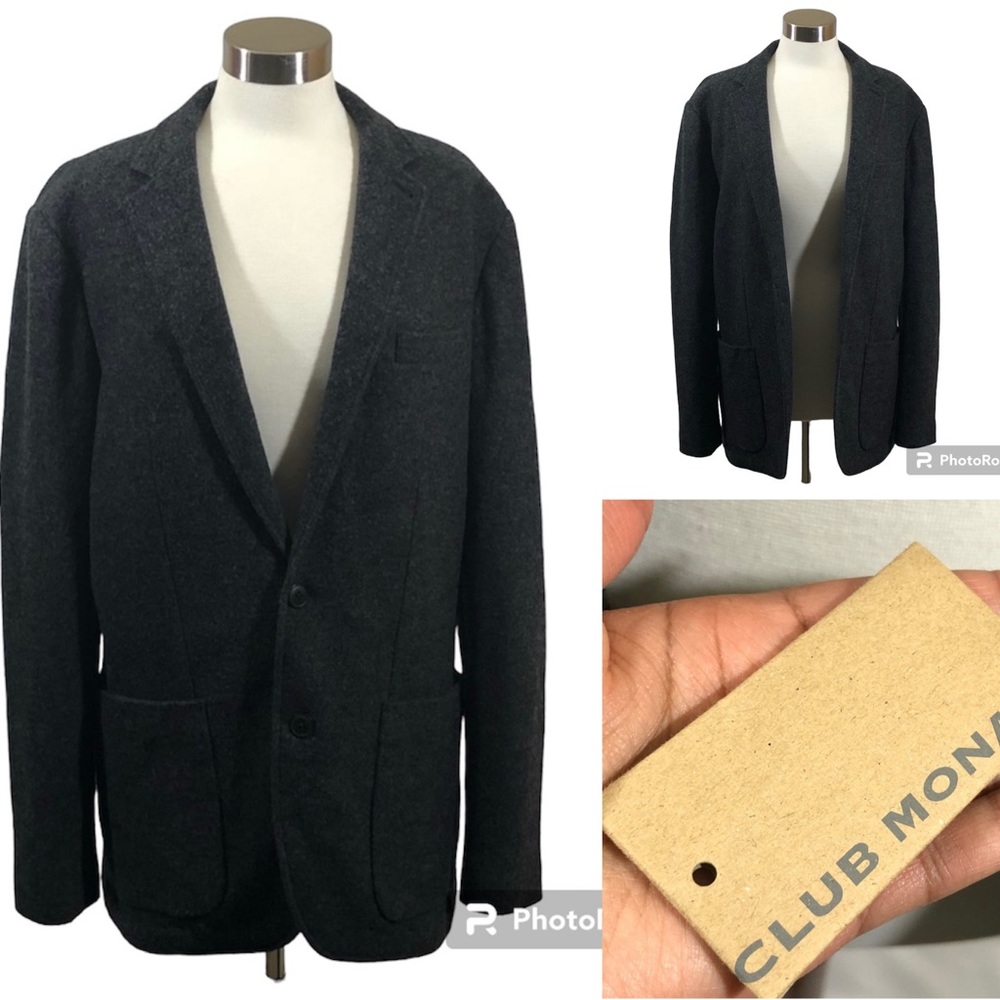 NWOT CLUB MONACO Gray Wool Jacket Sz M